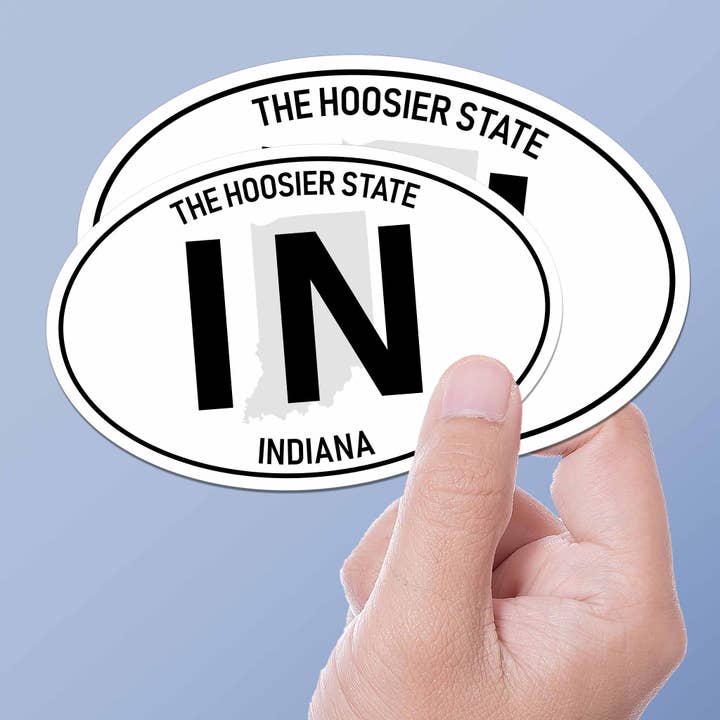 Sentinel Supply - Wholesale Sticker - Indiana White Oval Bumper Sticker1