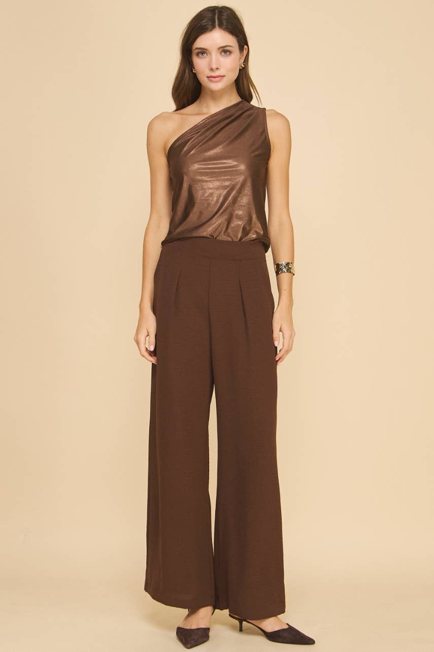 Brun ISP1342A Flowy Bukser Brun for engroshandel på Faire3