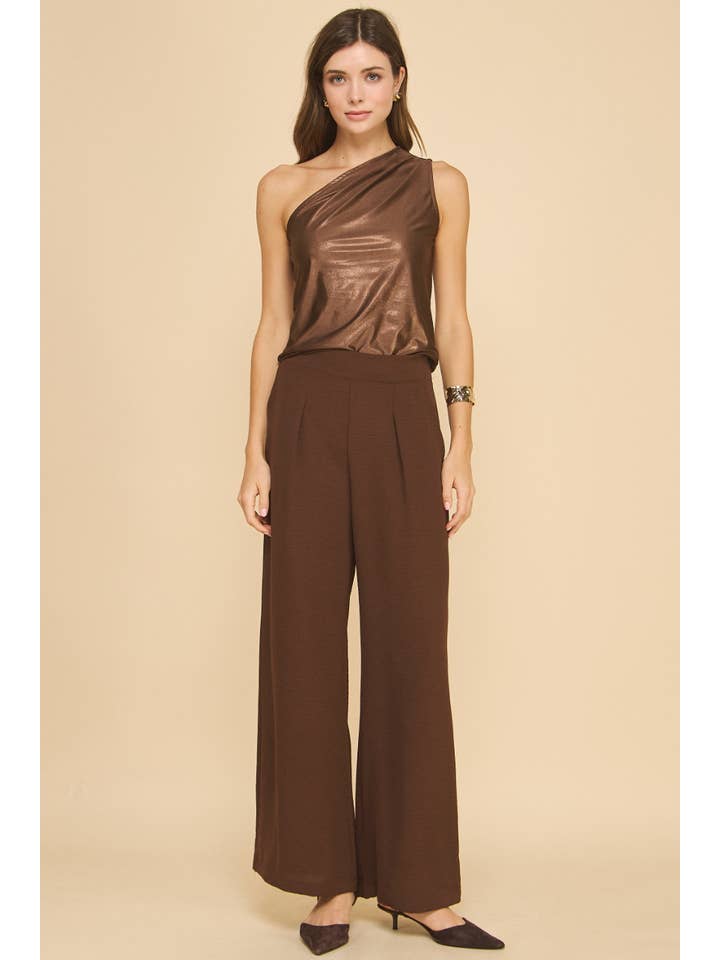 Brun ISP1342A Flowy Bukser Brun for engroshandel på Faire3