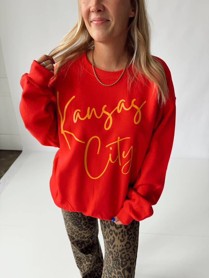 Kansas City Sweatshirt - Röd för wholesale av Jules Co