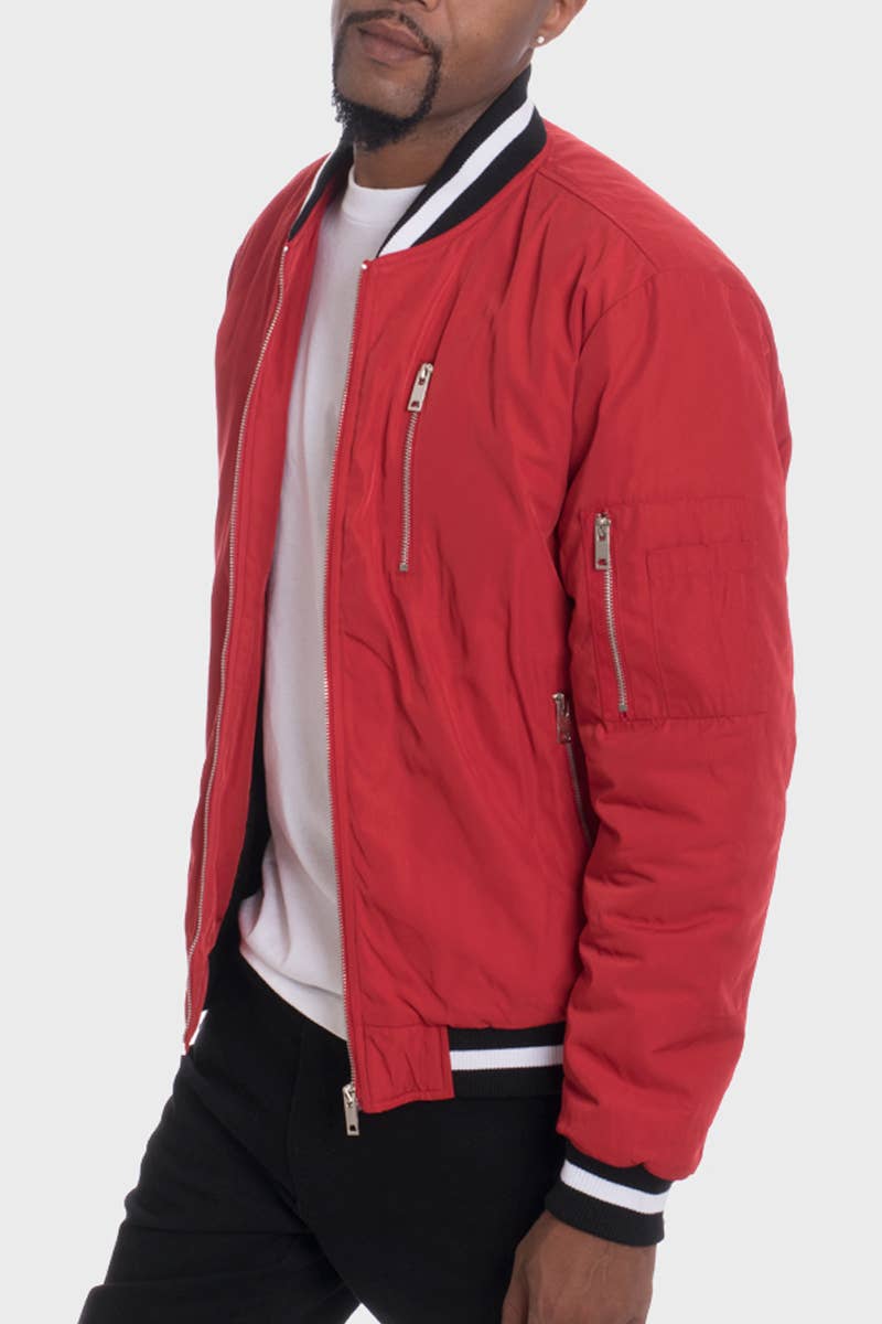 WEIV - Wholesale Jacket - Men's - Luxury Padded Twill Jacket - Red1