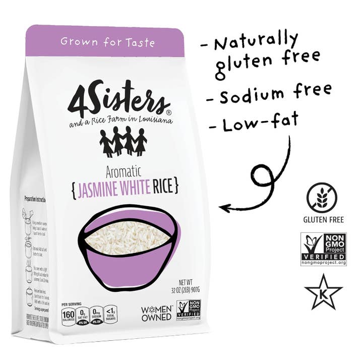 4Sisters - Wholesale Rice - 4Sisters Long Grain Aromatic Jasmine Rice - 2lb1