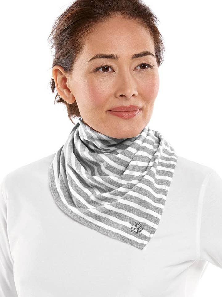 Beach Bandana | Grey/White Stripe for wholesale by Coolibar