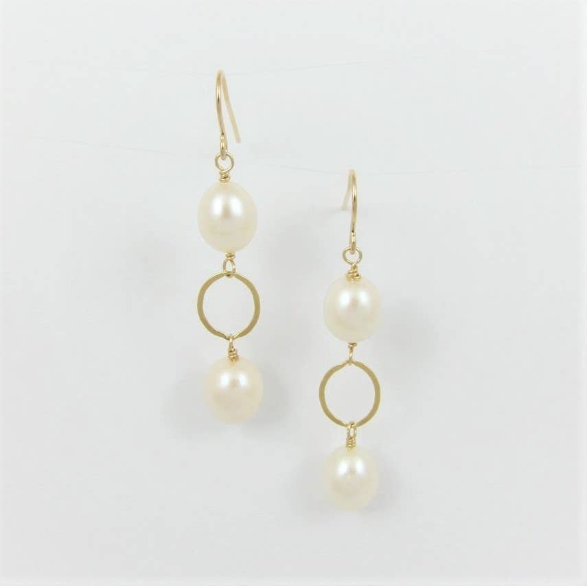 J. Mills Studio - Wholesale Dangle Earrings - Large Rice Pearl Earrings