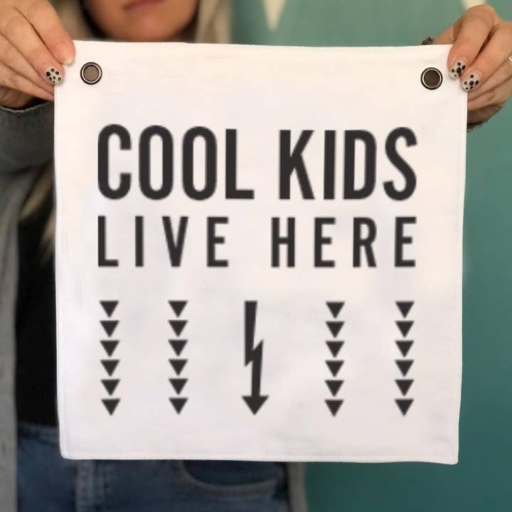 Cool Kids Live Here Eyelet Banner for wholesale by Bow and Arrow UK