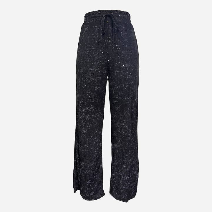 Black Sparkly Wide-Leg Starry Drawstring Straight Pants ZK3443 for wholesale on Faire3