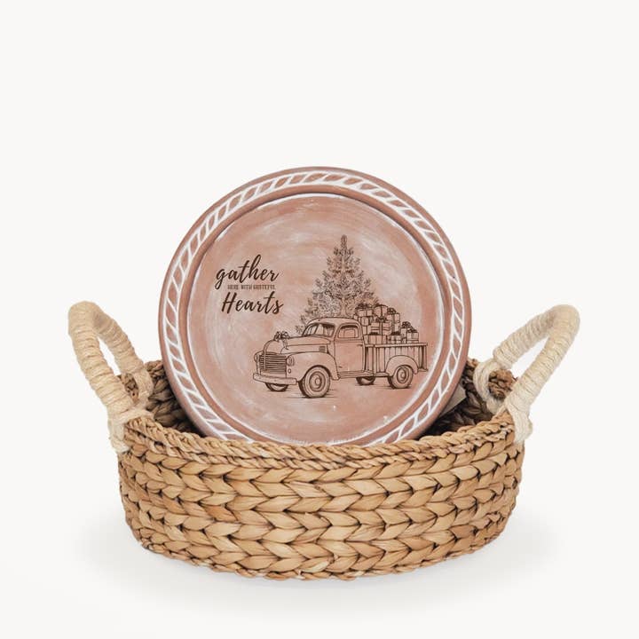 KORISSA - Wholesale Baking Dish - Handmade Bread Warmer & Wicker Basket - Christmas Round1