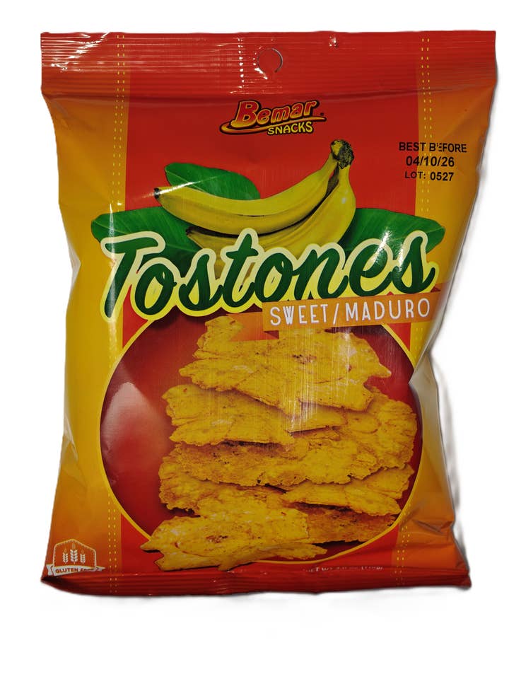 Bemar Tostones Sweet Maduro – Chips de banane plantain mûre frites – 3 oz pour la vente par Fiesta Snacks