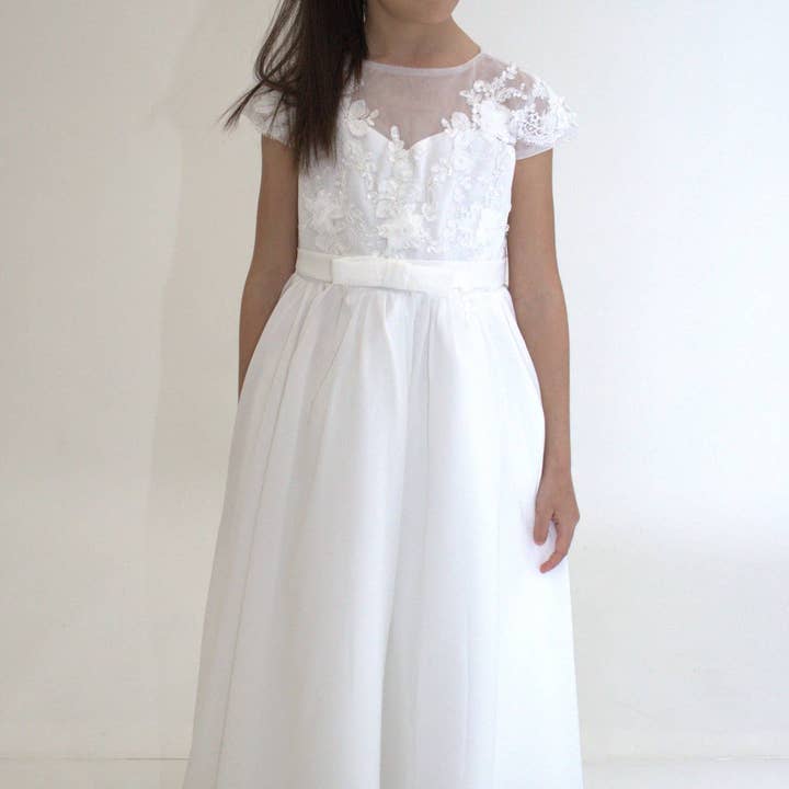 Yuko B - Wholesale Dress - Kids - JEANNE girl's dress - White10