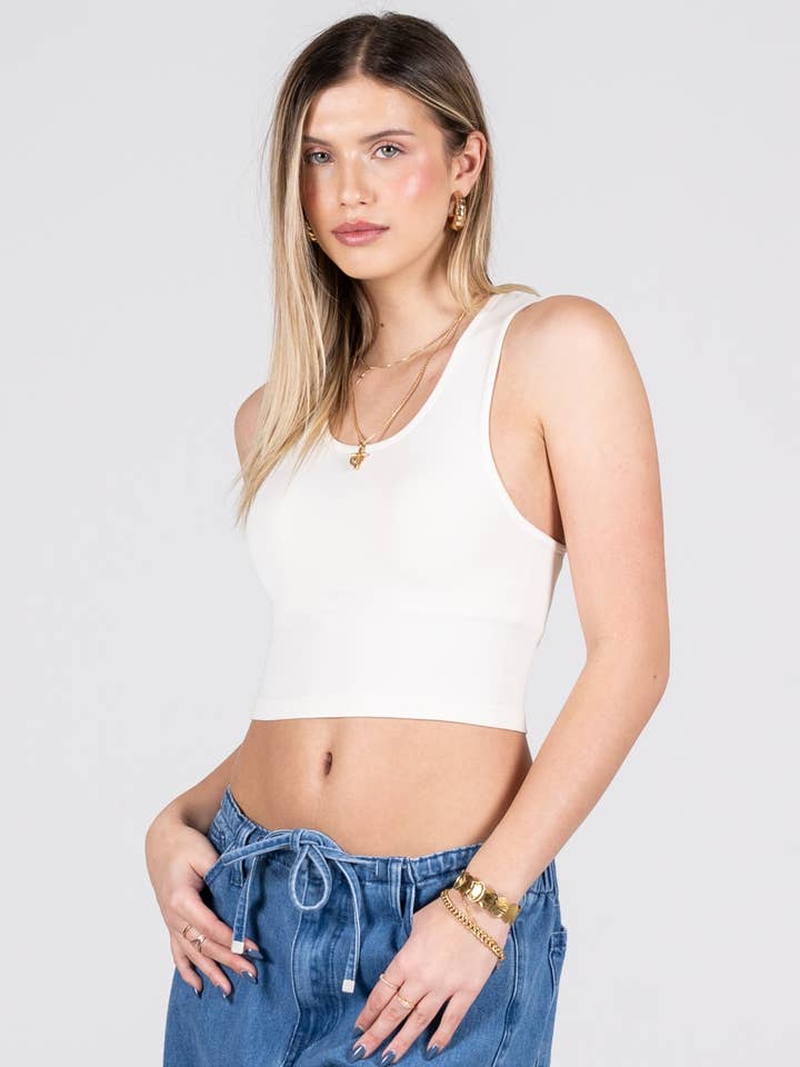 Bamboe crop tanktop - CEBT1105 voor wholesale door C'est Moi Clothing Co