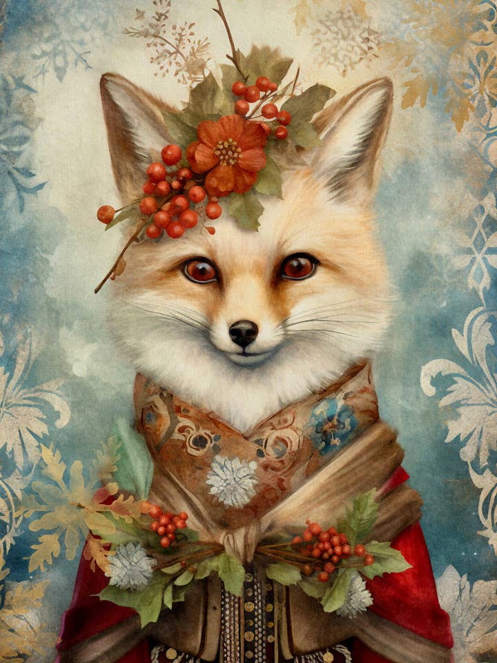 Christmas Animals: Fox | Map of Fripperies for wholesale by Fripperies