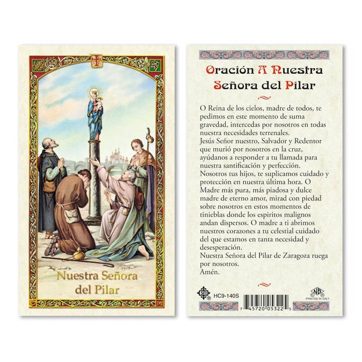 SAN JUDITAS RELIGIOUS ARTICLES - Wholesale Religious Card - ORACIÓN A NUESTRA SEÑORA DEL PILAR