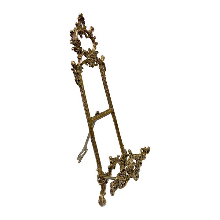 Madison Bay Co. - Historical Home Decor Reproductions - Wholesale Decorative Tabletop Object - 16" Antiqued Victorian Brass Easel Picture-Plate-Book Stand