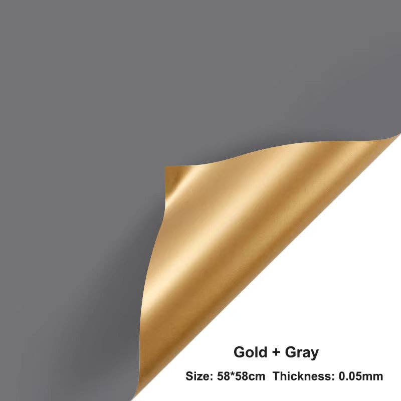 Elegant Design Supply - Vendita all'ingrosso Rotoli di carta da regalo - Carta da regalo impermeabile dorata bifacciale per fiori (20 fogli)8