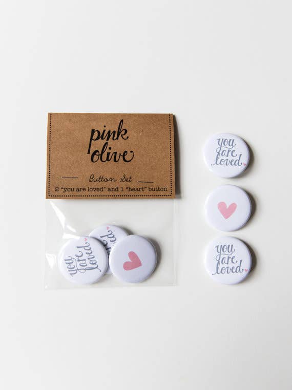 You are Loved Button Set for wholesale by Pink Olive