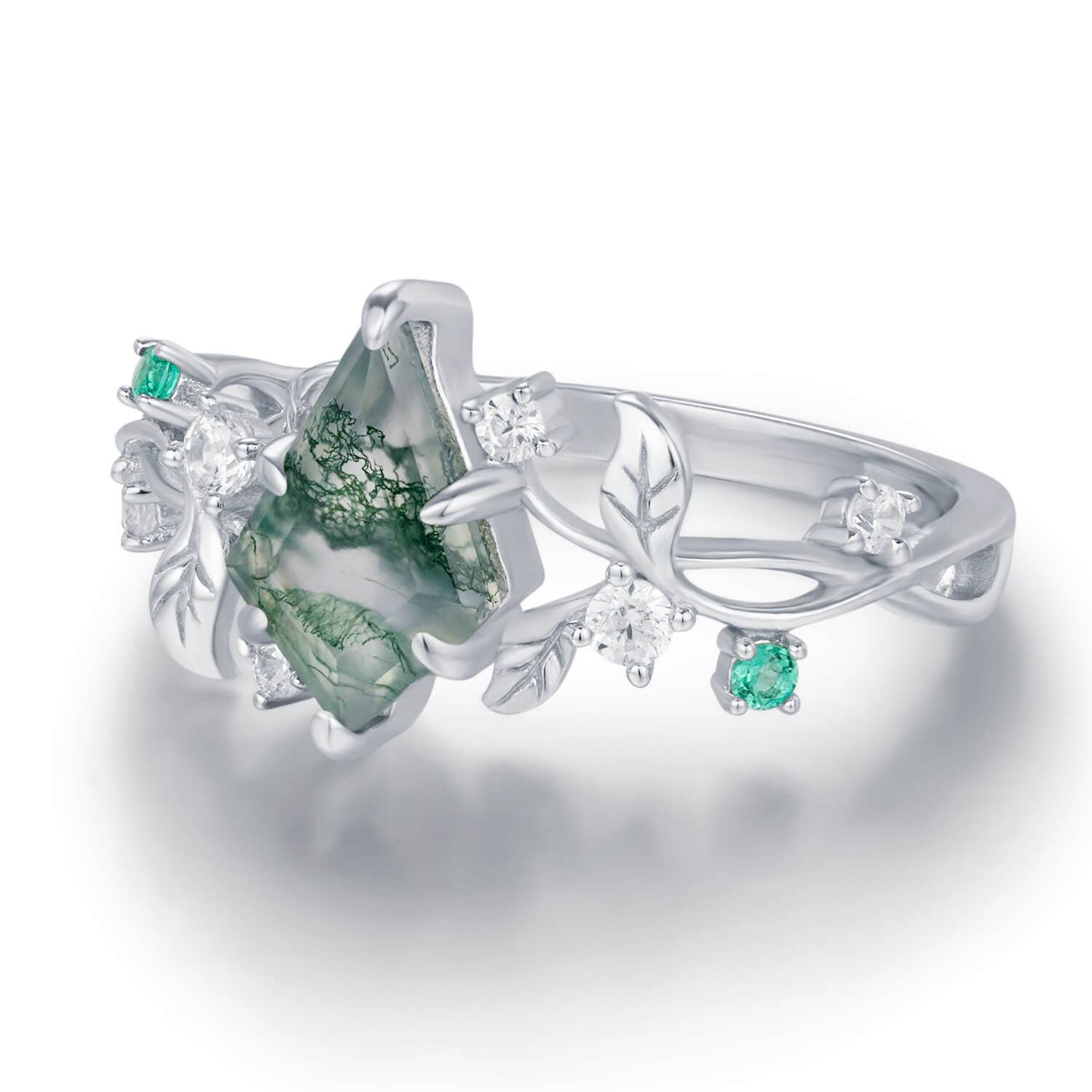 Azura Jewelry - Wholesale Multi-Stone Ring - Secret Garden Moss Agate Emerald Ring2