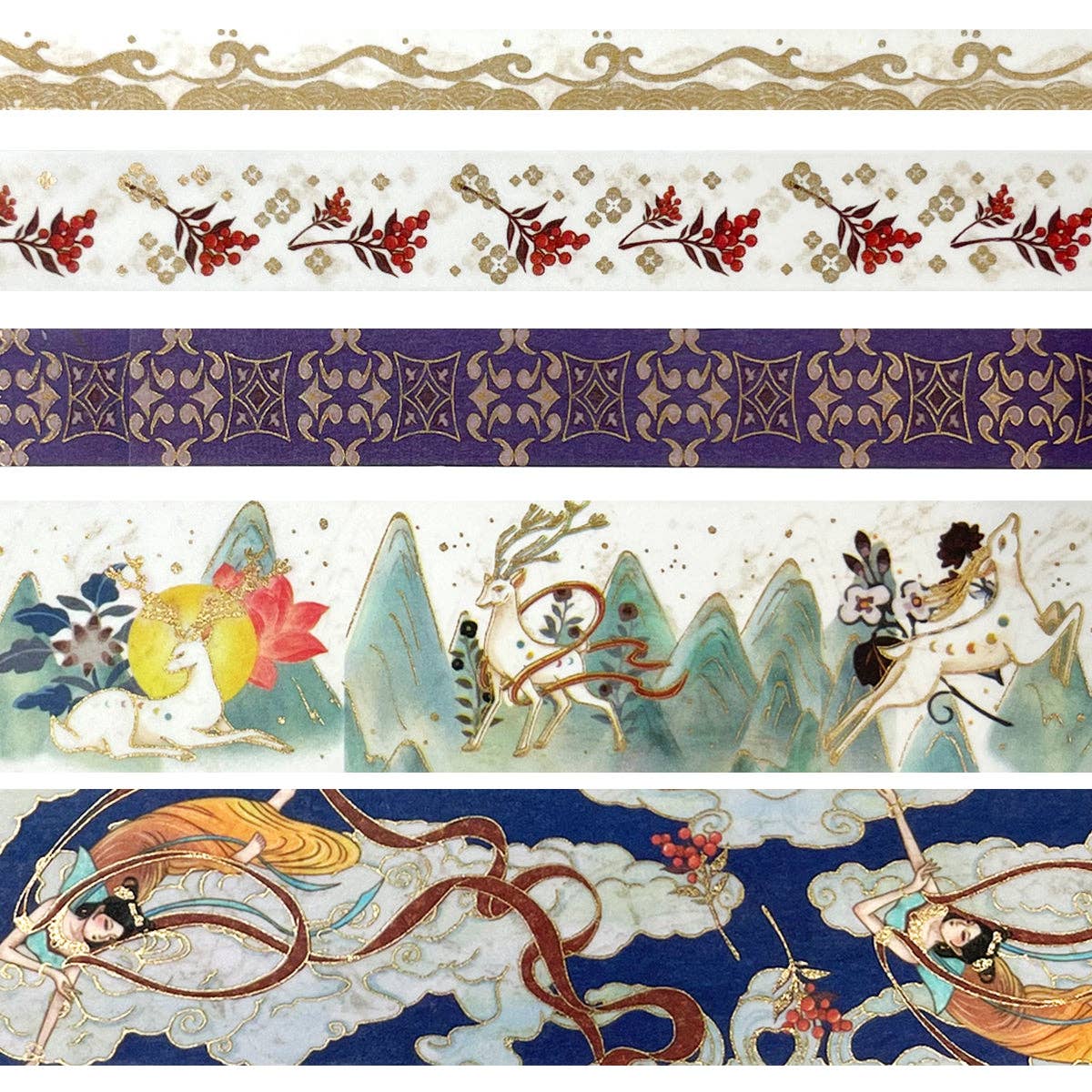 Wrapables.com - Wholesale Washi Tape - Wrapables Decorative Gold Foil Washi Tape and Sticker Set36