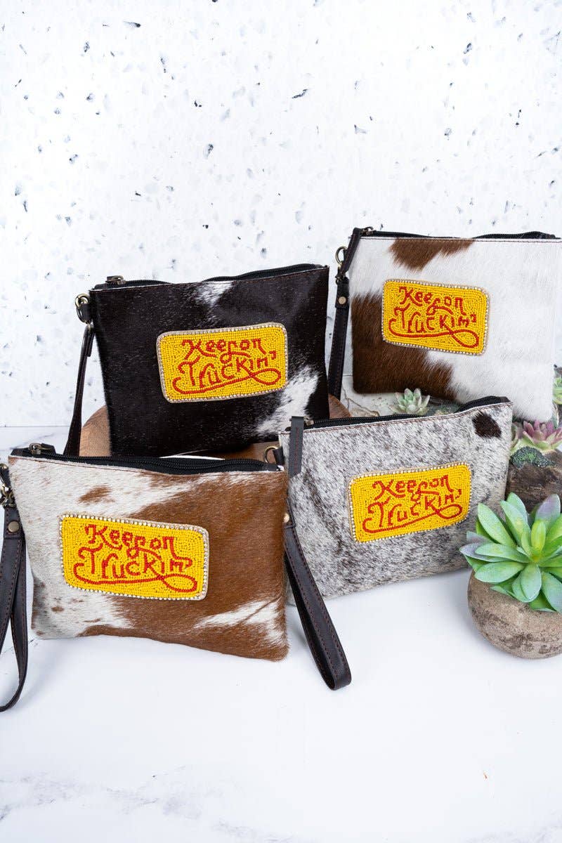 Wholesale Accessory Market - Wholesale Clutch Bag - Women's - Keep On Truckin' Cowhide Wristlet Clutch0