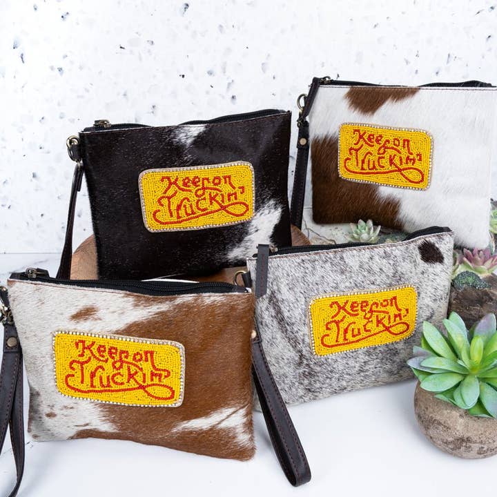 Wholesale Accessory Market - Wholesale Clutch Bag - Women's - Keep On Truckin' Cowhide Wristlet Clutch0