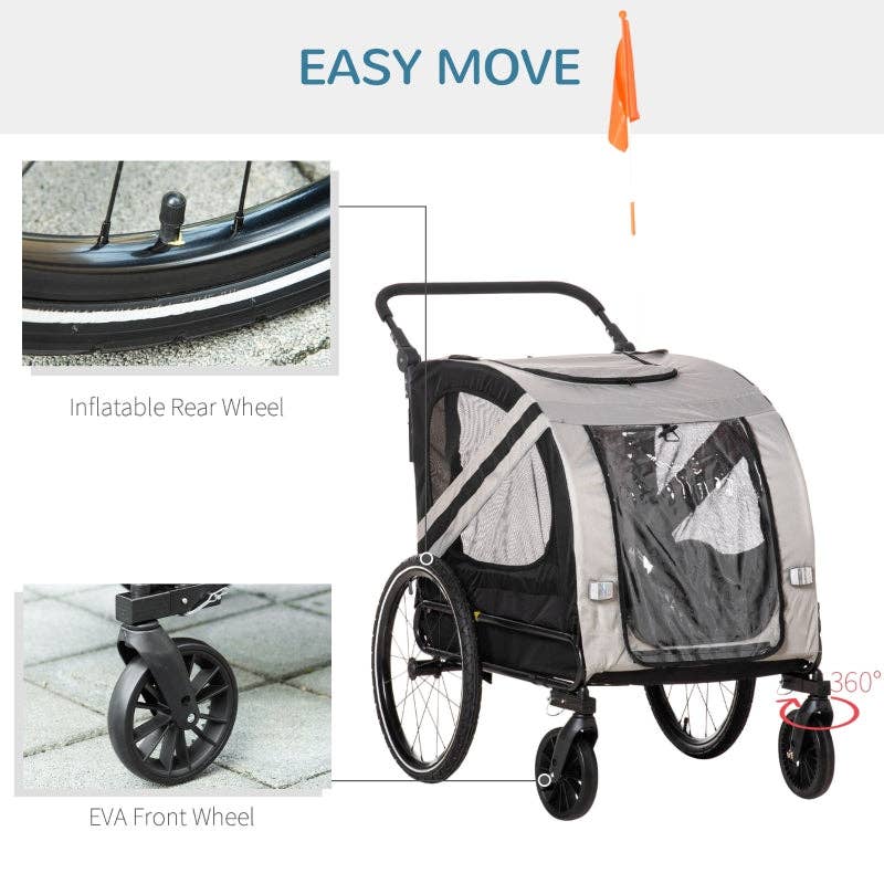 Furr-Baby Gifts - Wholesale Pet Carrier - Cat/Dog - 2-In-1 Pet Bike Trailer Stroller3