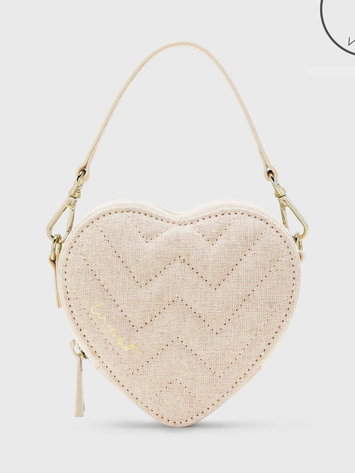 Mini Heart Bag Linen for wholesale by WEAT