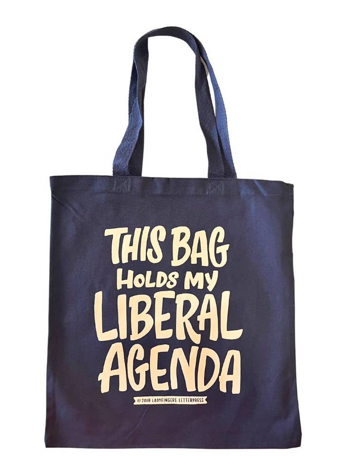 Liberal Agenda Tote for wholesale by Ladyfingers Letterpress