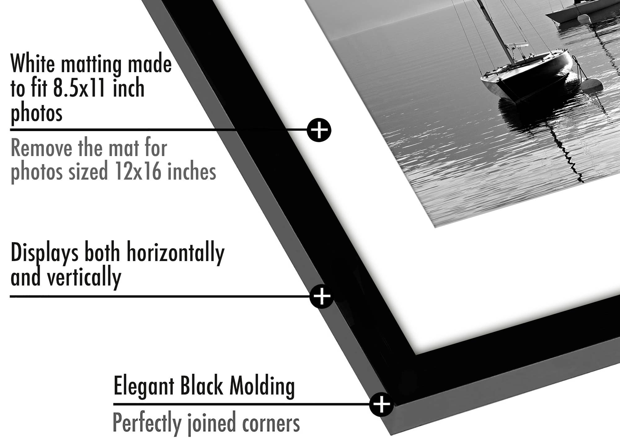 Americanflat - Wholesale Picture Frame - Americanflat Picture Frame with Mat Slim Molding (5 Pack)125