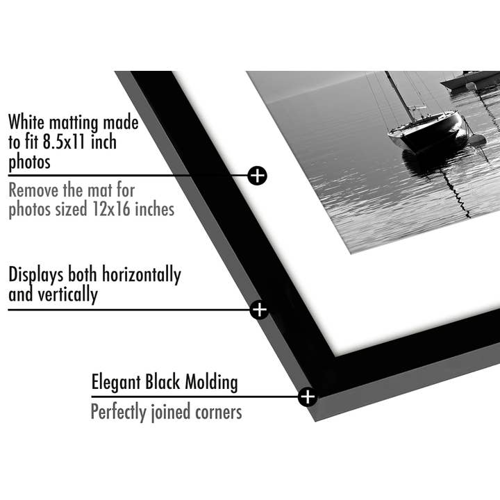 Americanflat - Wholesale Picture Frame - Americanflat Picture Frame with Mat Slim Molding (5 Pack)125