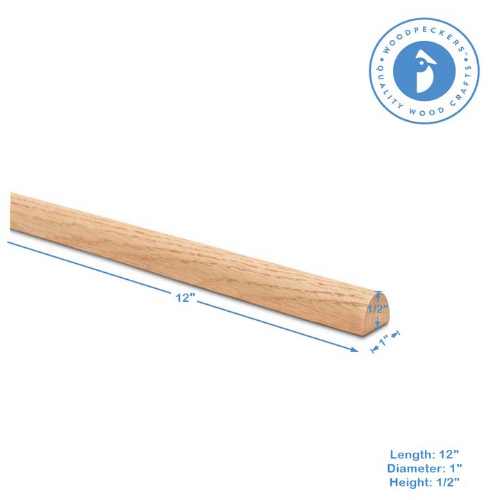 Woodpeckers Crafts - Wholesale Craft Supplies - 1" X 12" Split Oak Dowel