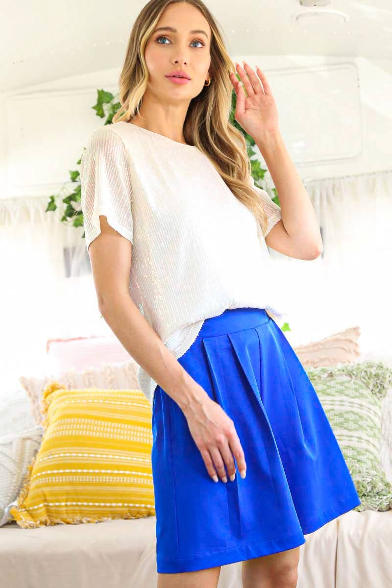 Vine & Love - Wholesale Blouse - Women's - Sequin Short-Sleeve Party Clubwear Blouse VT601013