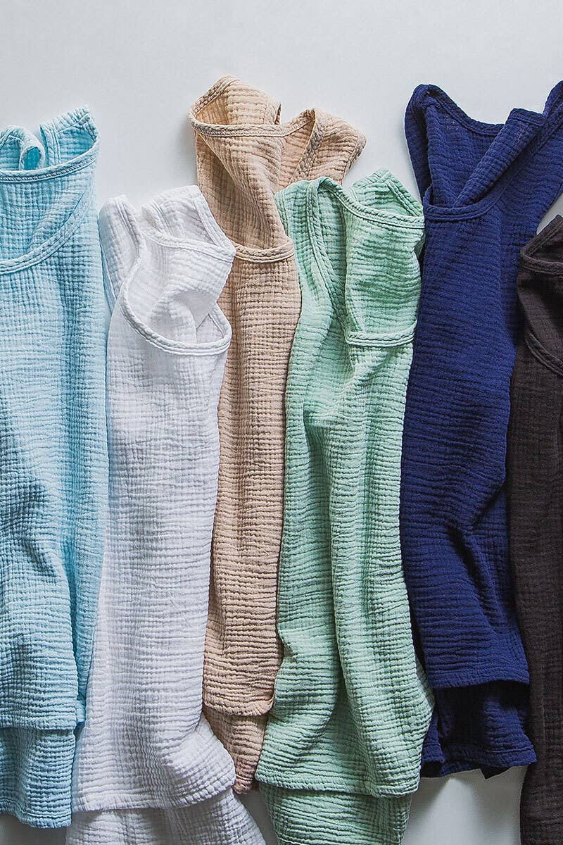 Urban Daizy - Wholesale Tank Top - Women's - Vintage Washed Double Gauze Tank Top16