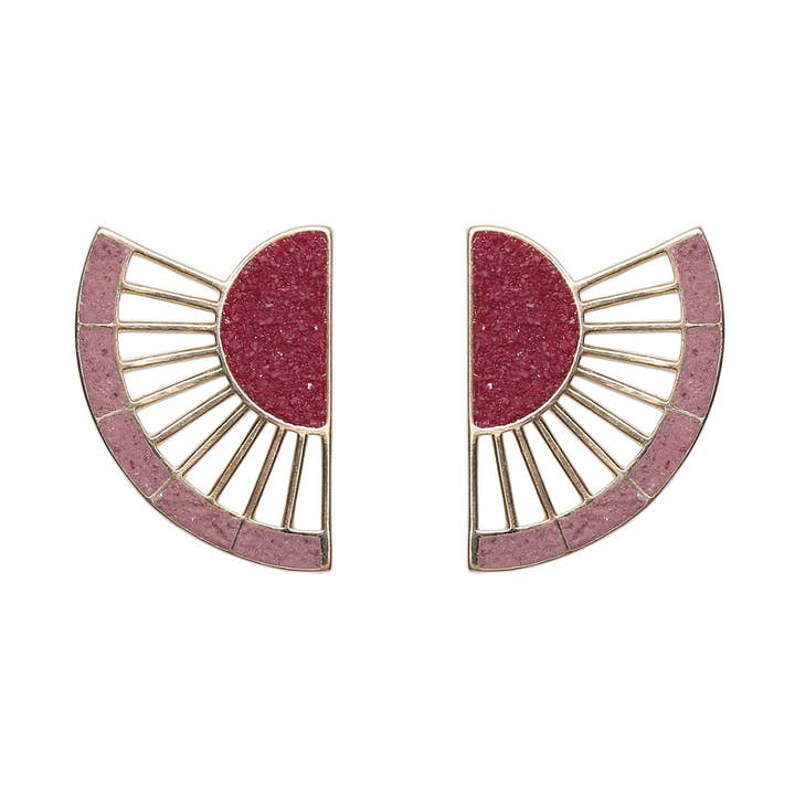Icaria Statement Earrings Light Pink for wholesale by Rahya Jewelry Design