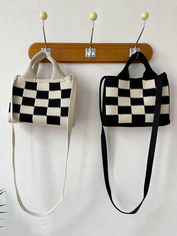 UZ Wholesale Store - Wholesale Tote Bag - Women's - Checkerboard Woven Handbag Crossbody Bags7