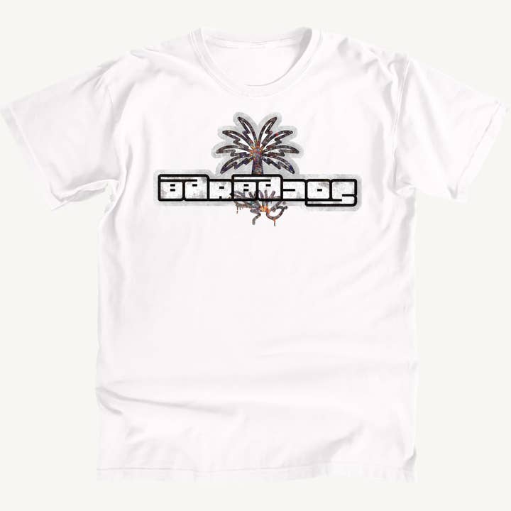 T-shirt Premium com Fonte Modular Barbados por atacado de Salt Water Colours