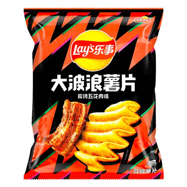 Lay's Grilled Pork Potato Chips (70g) (China) 6-Pack for wholesale by Pops Distro Inc
