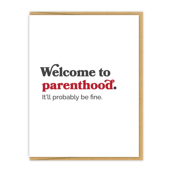Welcome to parenthood | Letterpress Greeting Card for wholesale by Spacepig Press