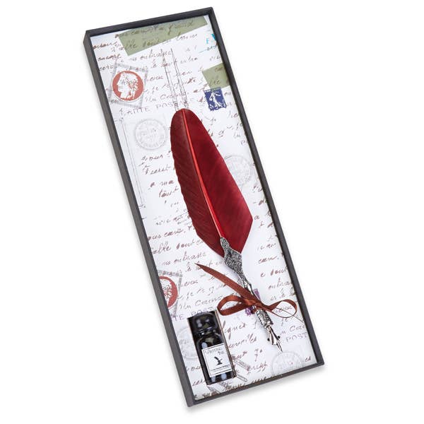 Freund Mayer & Co. - Vente Stylos - Ensemble stylo plume et encre décorés en étain1