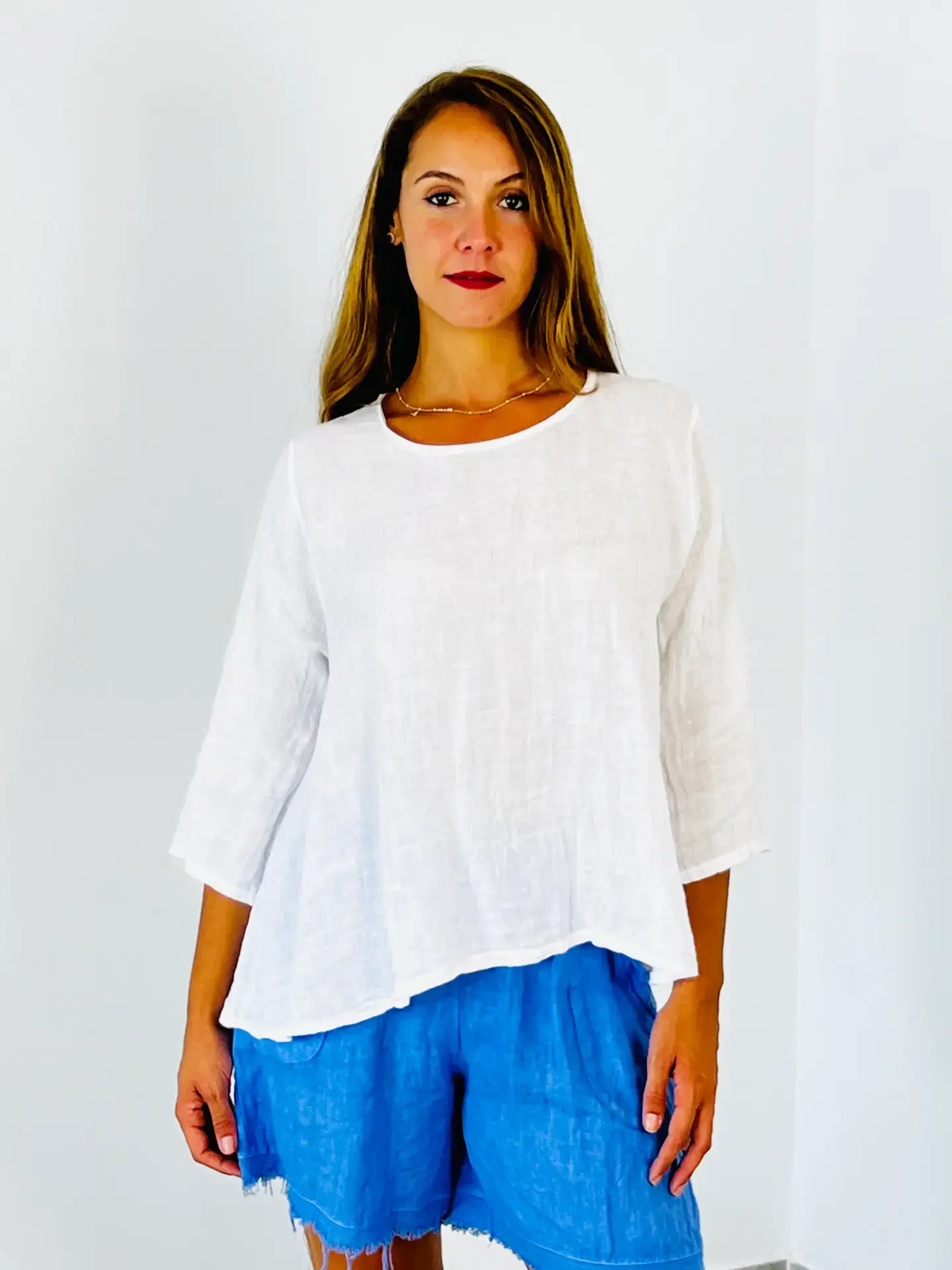 Linen & More - Vendita all'ingrosso Camicetta - Donna - REF 59100 BLUSA A MANICA LUNGA 100% LINO1