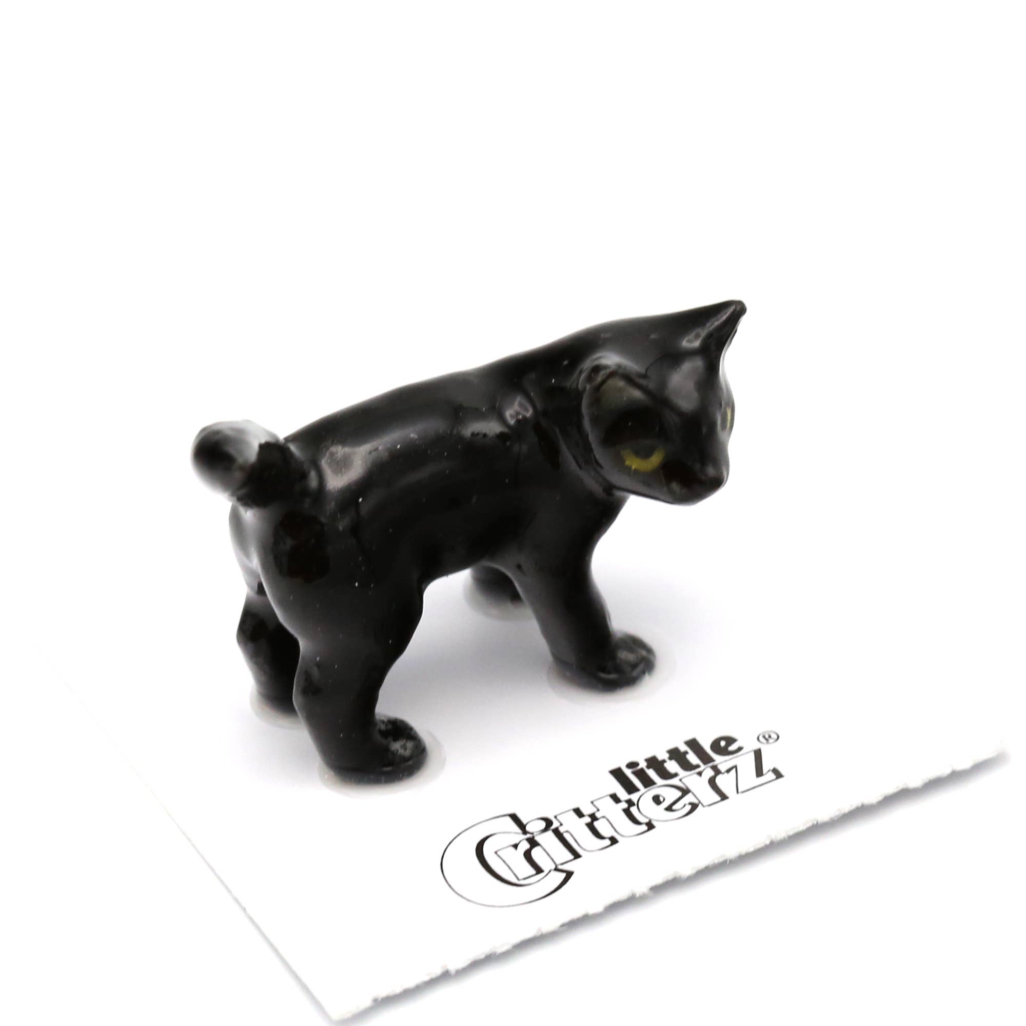 Little Critterz - Wholesale Decorative Figurine - Onyx Black Kitten Porcelain Miniature