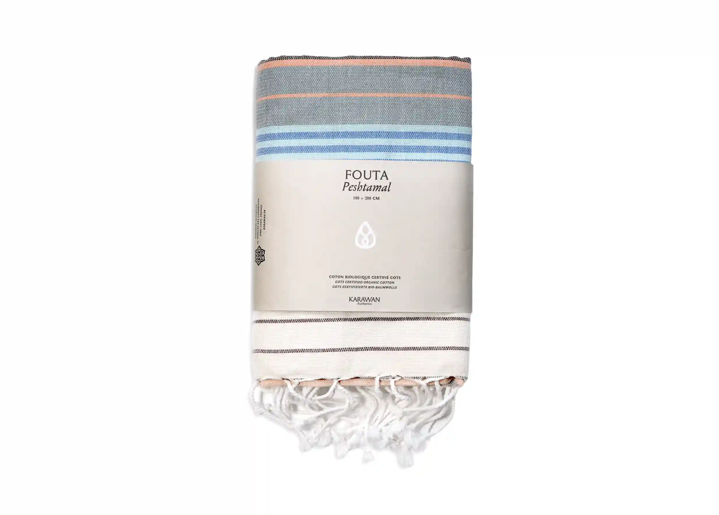 Karawan Authentic - Wholesale Beach Towel - ORGANIC COTTON FOUTA - SUD collection - Color WAVES5