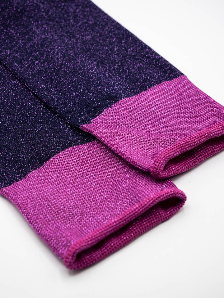 Atelier St Eustache - Wholesale Socks - Women's - POP • Women's soft fuchsia purple glitter socks