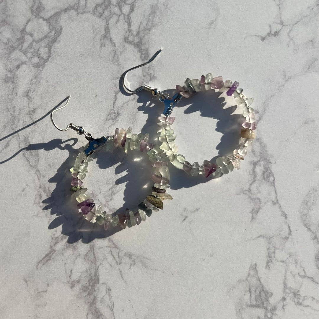 Gypsy Soul - Wholesale Dangle Earrings - Boho Gemstone Earrings Hoop - 12 Pairs8