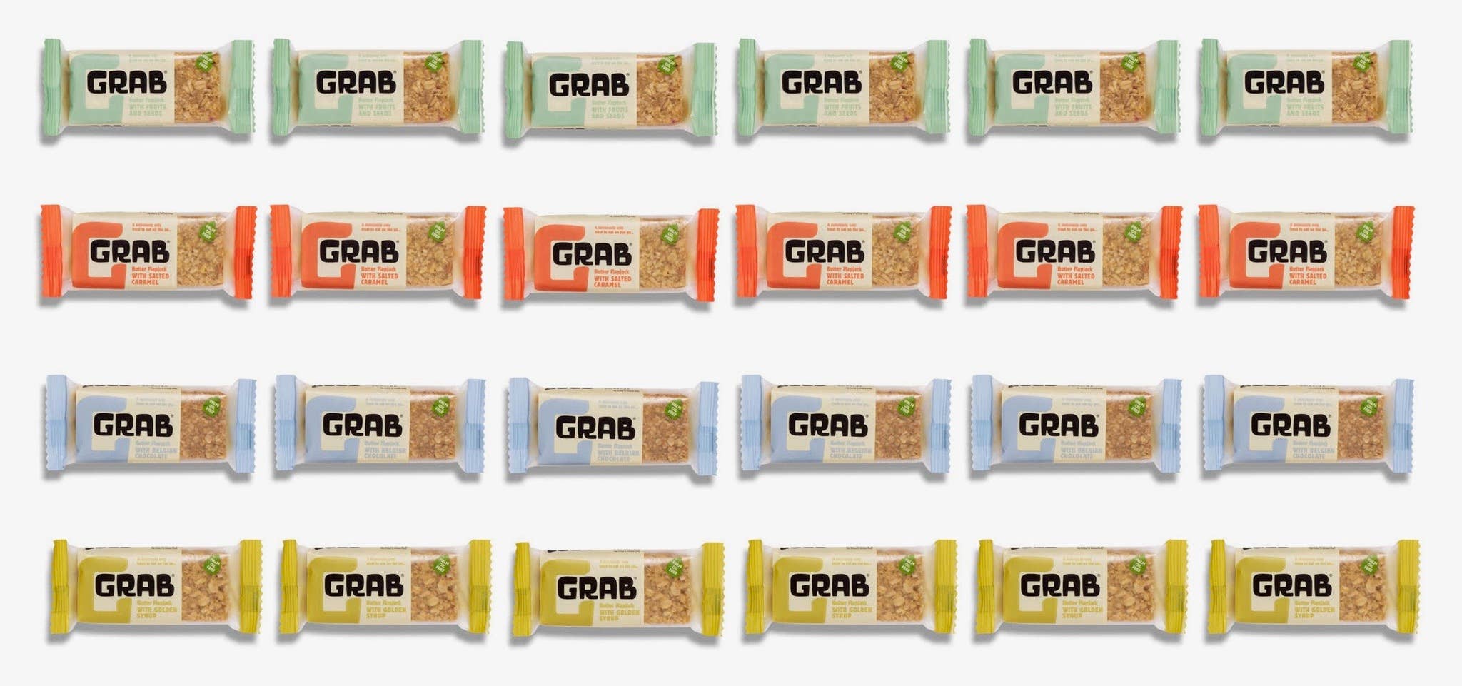 Jenks Brands Limited – wholesale Snack bar – Grab Energy Mixed Box of Butter Flapjacks 12x65g2