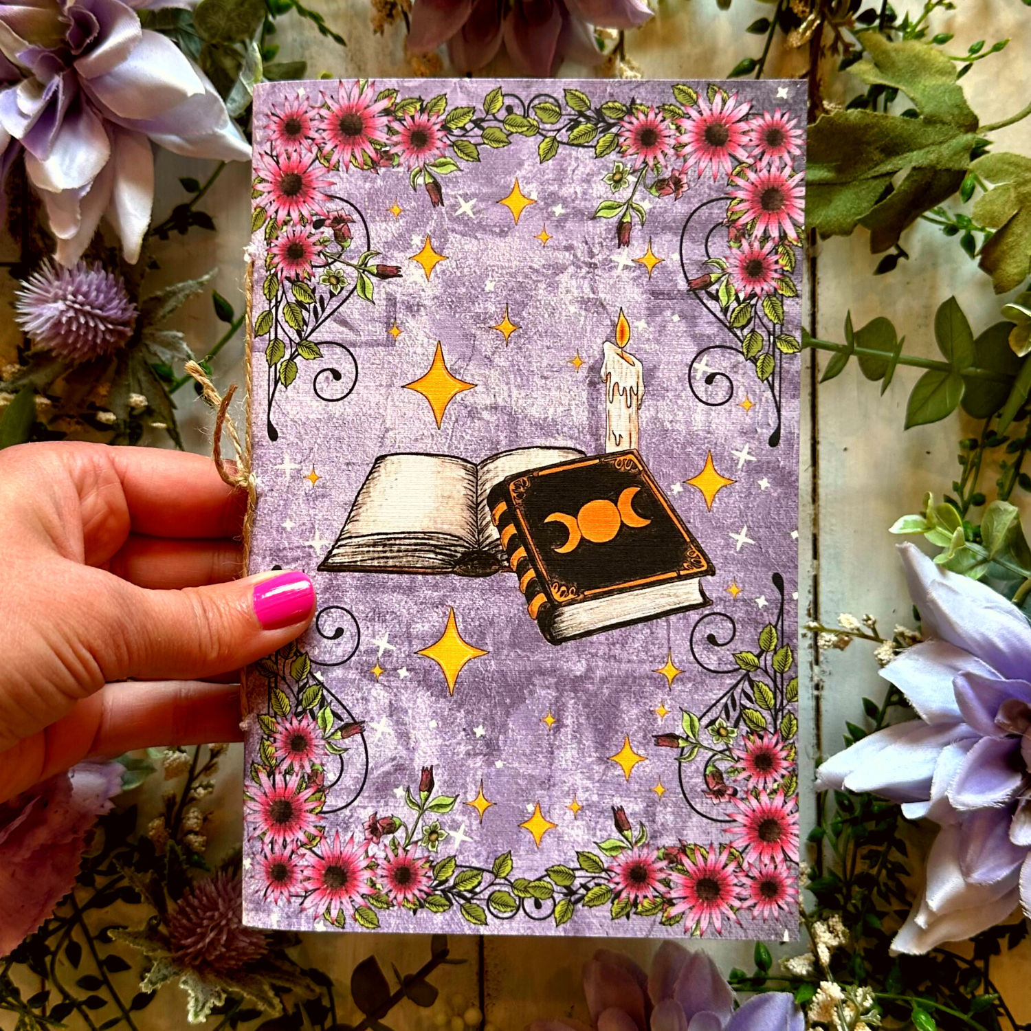 NOMAD Moon Magic - Vendita all'ingrosso Diari/agende - Diario estetico vintage fatto a mano, design Witchy Bookish1