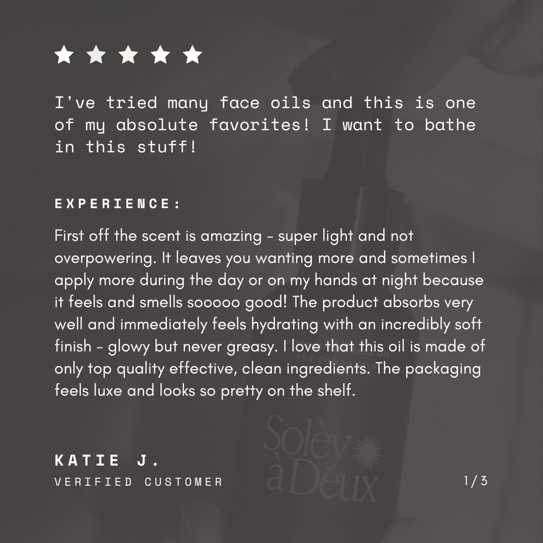 Solèy à Deux - Venta al por mayor Aceite facial - Aceite Facial Iluminador - para Piel Grasa3