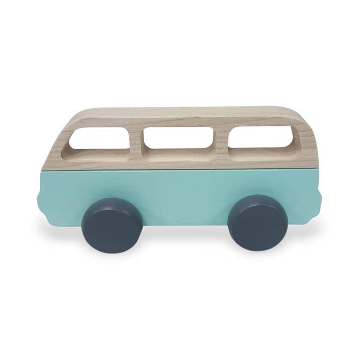 Van vintage green/ green - wooden toy/wooden toy for wholesale by Briki Vroom Vroom