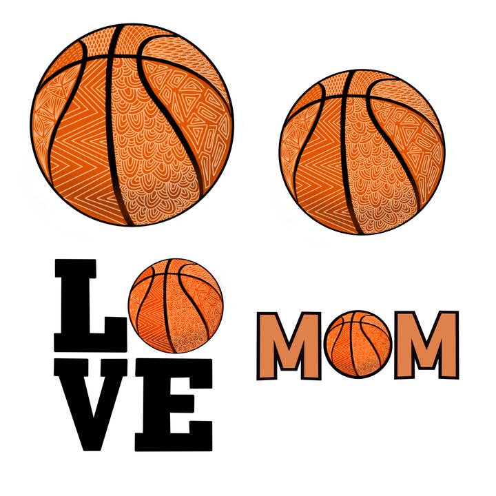 Lola & Bean Creations - Wholesale Sticker - Basketball Sticker, Hand-Drawn Waterproof, Vinyl, Sports3