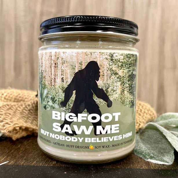 Bigfoot, Gift for Him, Sasquatch, Anniversary Gift for wholesale by Huff Designs Candle Co