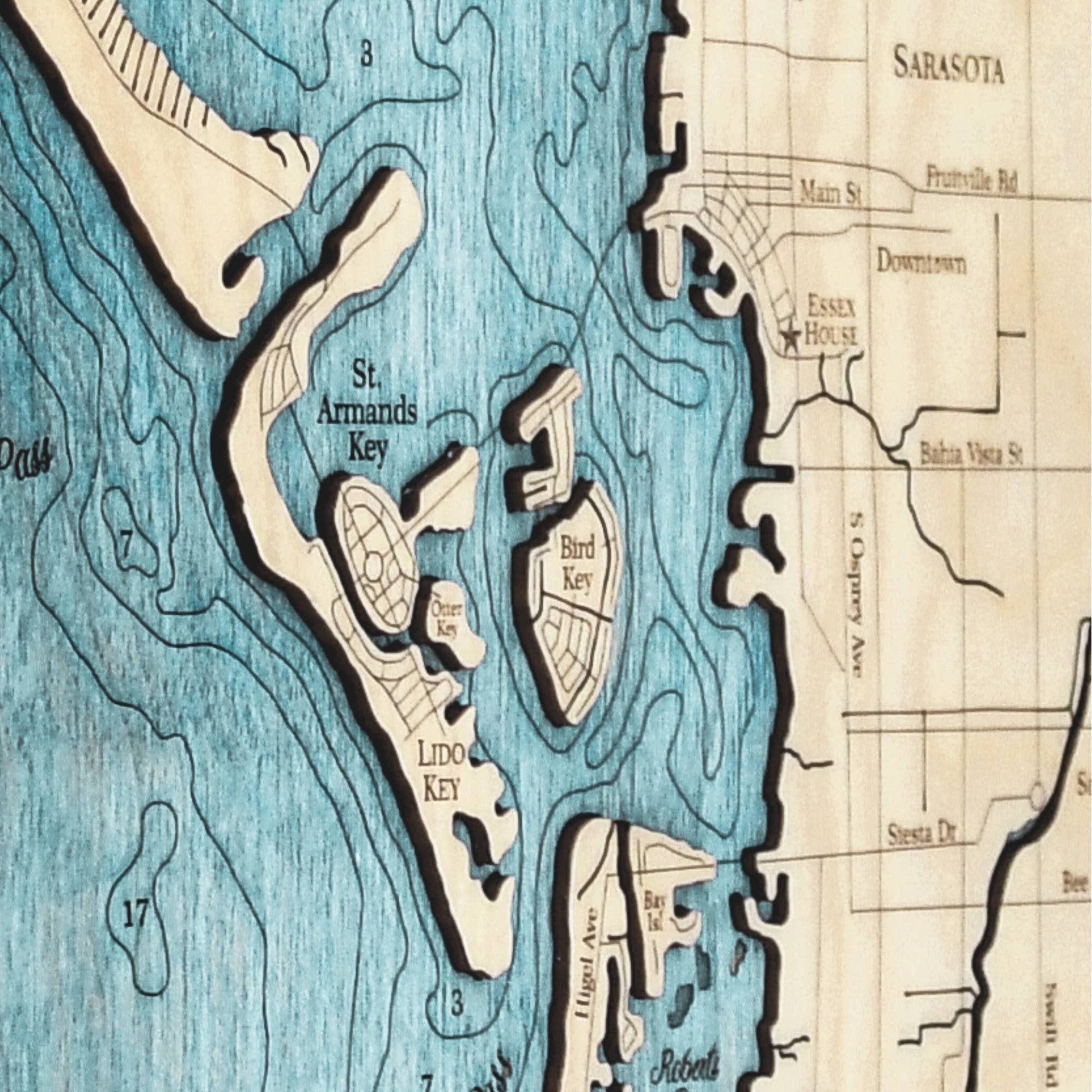 Sea & Soul Nautical Chart Art – Großhandel Serviertabletts – Küsten-Florida Nautische 3D-Holzkarte Serviertablett & Wandkunst22