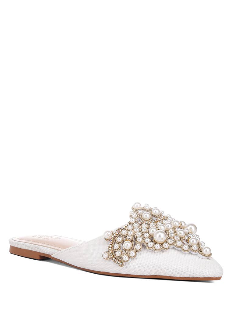 Rag Company - Wholesale Mules - Women's - ASTRE Embellished Delicate Pearl Mules13